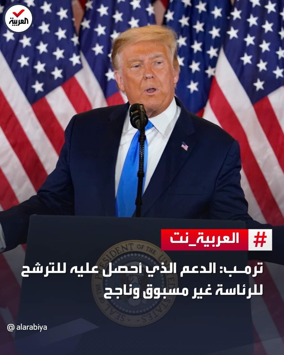 ترمب يعتبر أن الدعم الذي يتمتع به حاليا للترشح للرئاسة 