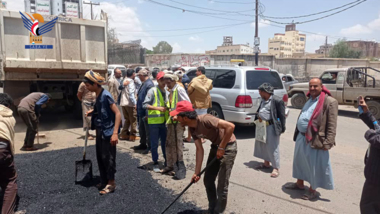 حمود عباد يدشن أعمال تهم المواطنيين وهذاء ماحصل اليوم في شوارع العاصمة صنعاء ..