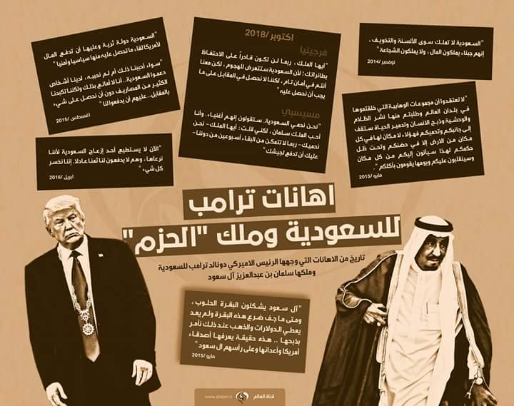 انفوجرافيك..اهانات ترامب للسعودية وملك 