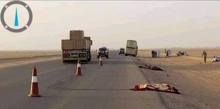 بالصورة حادث مروري مروع يودي بحياة إمرأتين يمنيتين وإصابة أخرى في السعودية أثناء عودتهن من أداء مناسك الحج