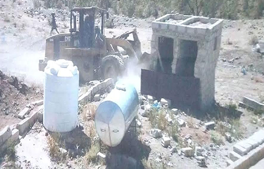 هدم عدد من المنازل في مديرية سنحان بصنعاء  .. تفاصيل وصور