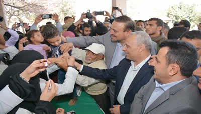 نائب رئيس الوزراء ووزير الصحة يدشنان الحملة الوطنية للتحصين ضد الحصبة