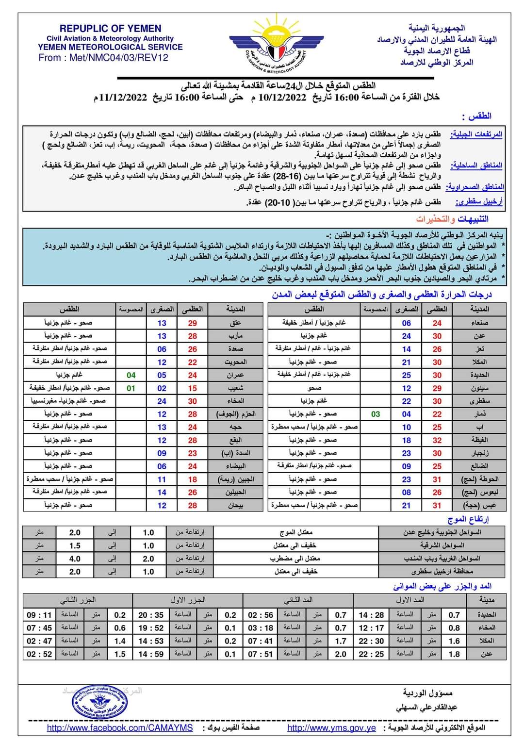 الفلكي الشوافي: تنبيهات وتحذيرات المركز الوطني للارصاد لهذه الليه  .. تفاصيل