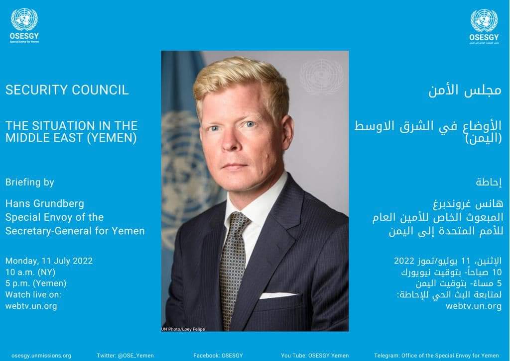 بيان رسمي للمبعوث الاممي الى اليمن يكشف فيه اخر المستجدات منها تمديد الهدنه ...