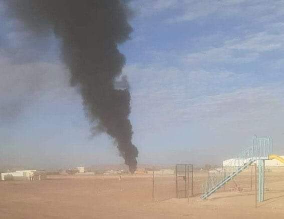 شاهد بالصور .. حريق هائل والدخان يملي سماء مأرب ...