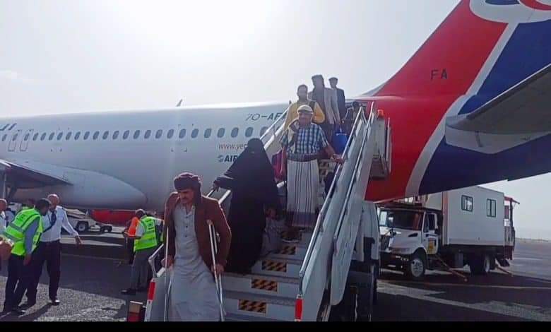 وصول 289 راكباً على الرحلة التاسعة مطار صنعاء الدولي من الأردن .. صور