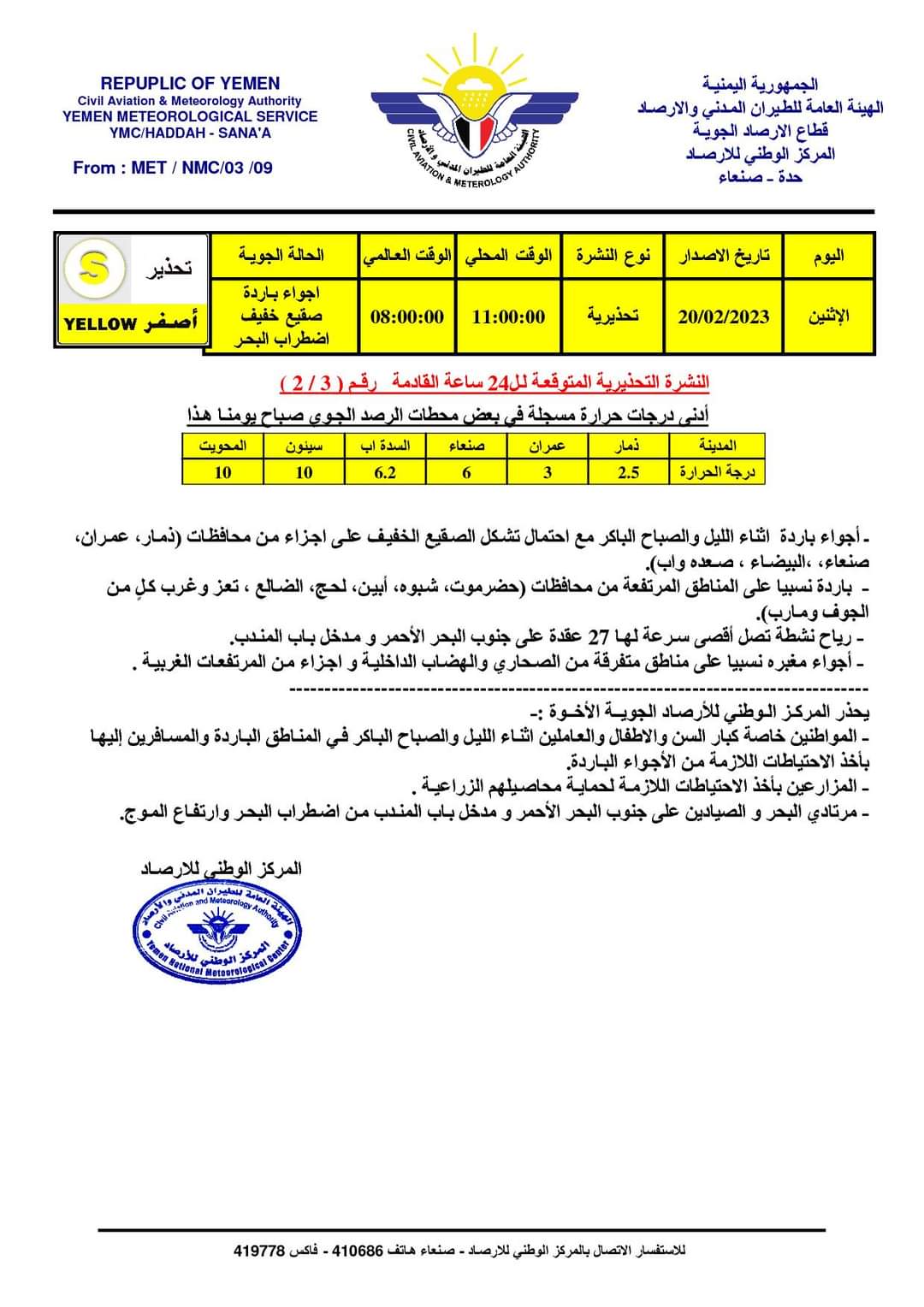 الفلكي الشوافي: هاااام استمرار الاجواء الباردة .. المزارعين  الليلةاخذ الاحتياطات اللازمة لحماية محاصيلهم الزراعية