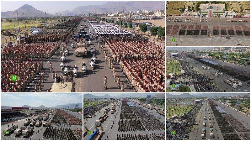 صواريخ استراتيجية رادعه في عرض عسكري هو الأضخم في العاصمة صنعاء .. صور