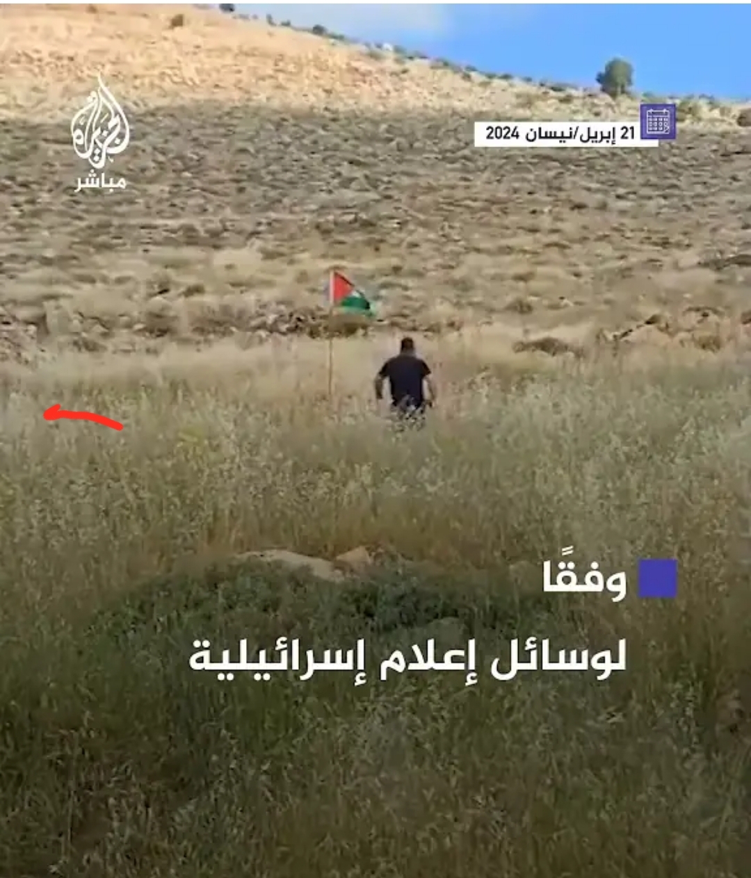 شاهد بالفيديو .. مستوطن صهيوني حاول إقتلاع العلم الفلسطيني ولكن ماحدث له لم يكن في الحسبان