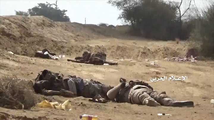 صور عدد من قتلى المرتزقة بينهم 10 بعمليات قنص وإعطاب طقم في حجة