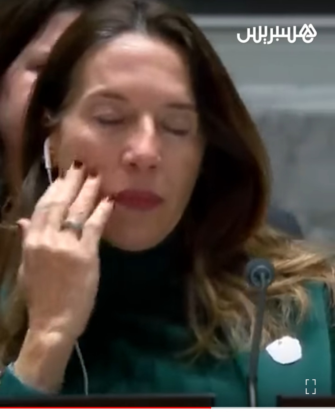 شاهد بالفيديو.. رئيسة مجلس الأمن لم تستطع حبس دموعها أثناء كلمة المندوب الفلسطيني