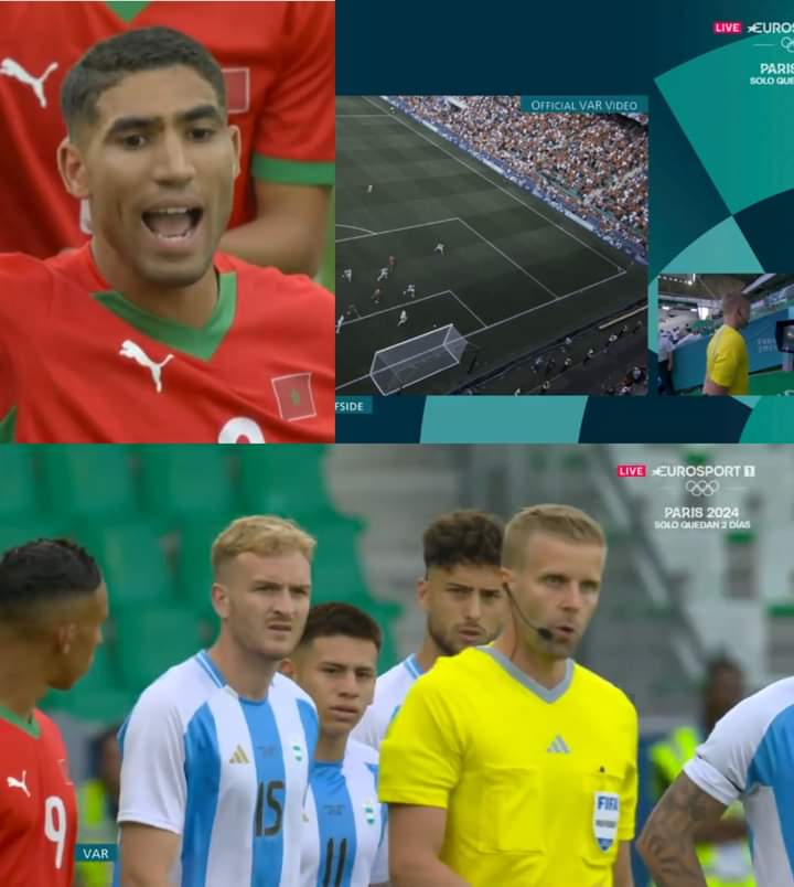في مبارة الارجنتين والمغرب تظهر العجايب والغرايب التي لم تشاهدها في زمن كرة القدم ...