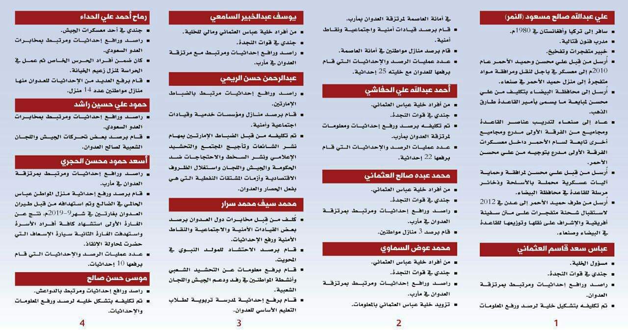 وزارة الداخلية تكشف بالأسماء عن الخلايا الخطيرة المرتبطة بمخابرات العدوان وأعمالها المخابراتية في الداخل
