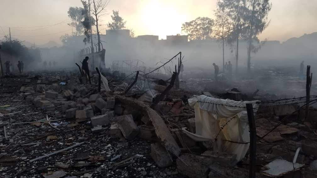 من جديد .. طيران العدوان السعودي الاماراتي يستهدف المدنيين بالعاصمه صنعاء وعشرات الشهداء والجرحى ( الاماكن المستهدفة)