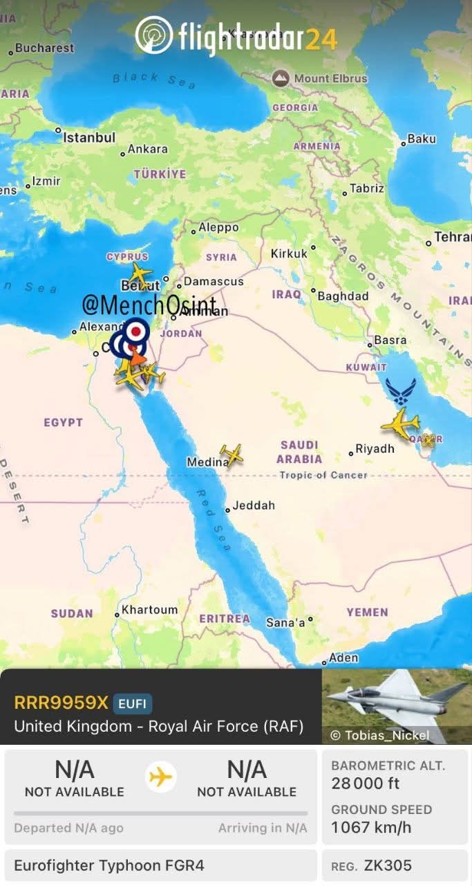 عودة طائرات يوروفايتر البريطانية إلى البحر الأحمر قرب اليمن ..