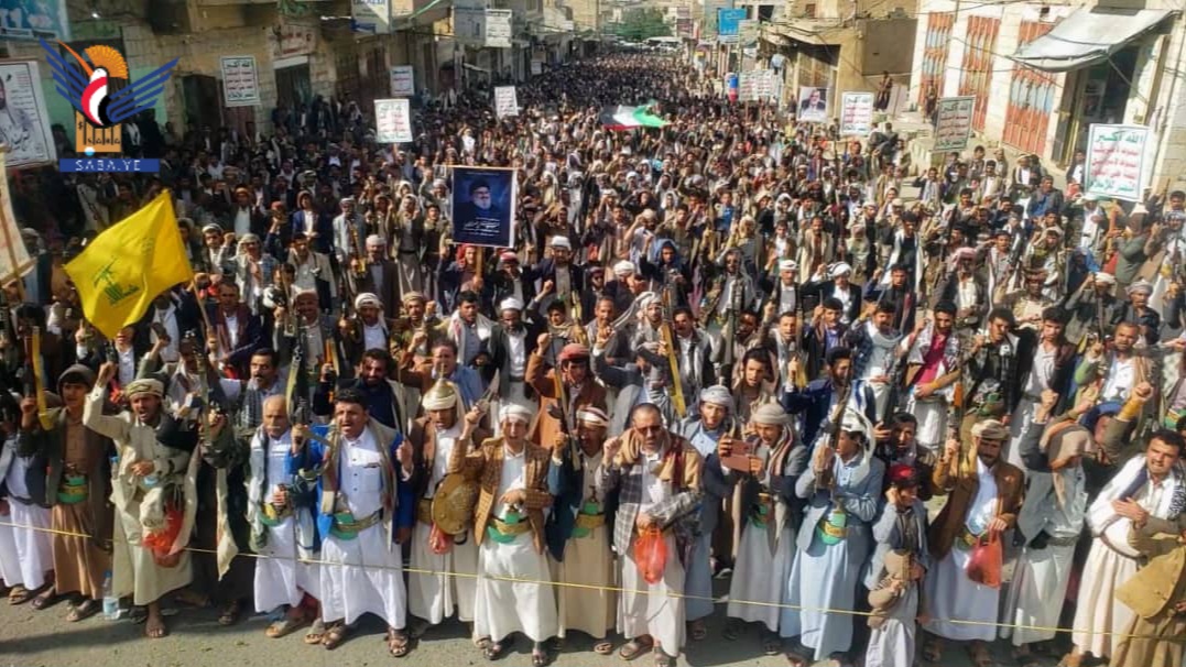 مسيرات جماهيرية حاشدة بمحافظة عمران والمديريات تضامنا