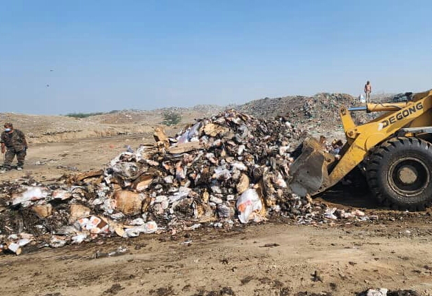 بالصور...المواصفات والمقاييس تقوم بإتلاف كمية كبيرة من الدجاج المجمد بدون أحشاء ولهذا السبب