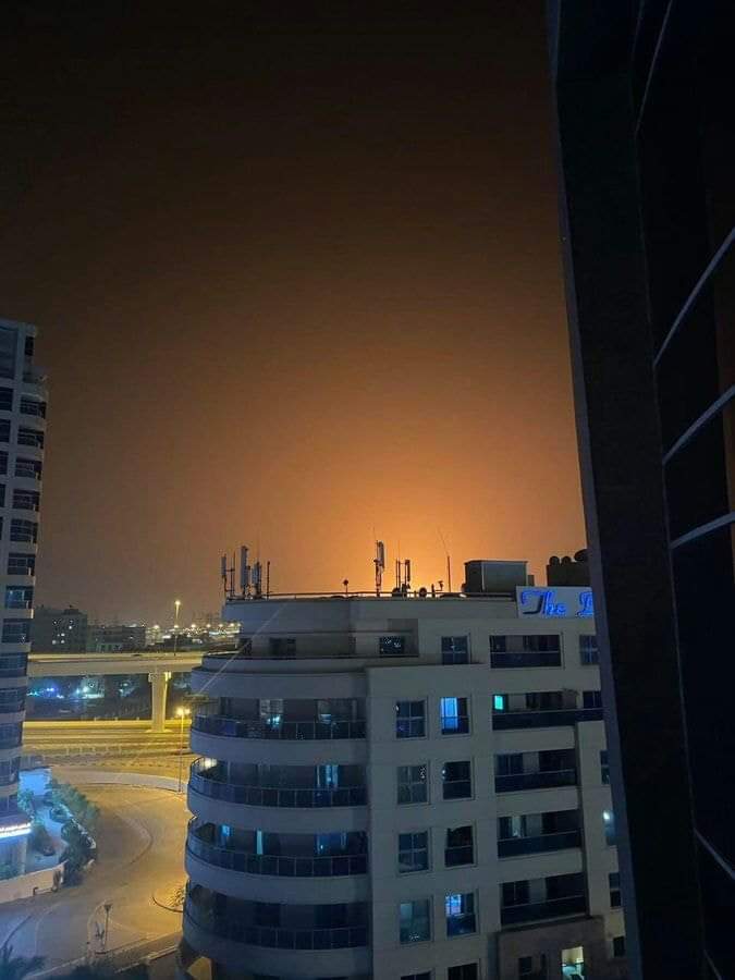 هام وعاجل : إنفجار صاروخي يطال دبي .. صور