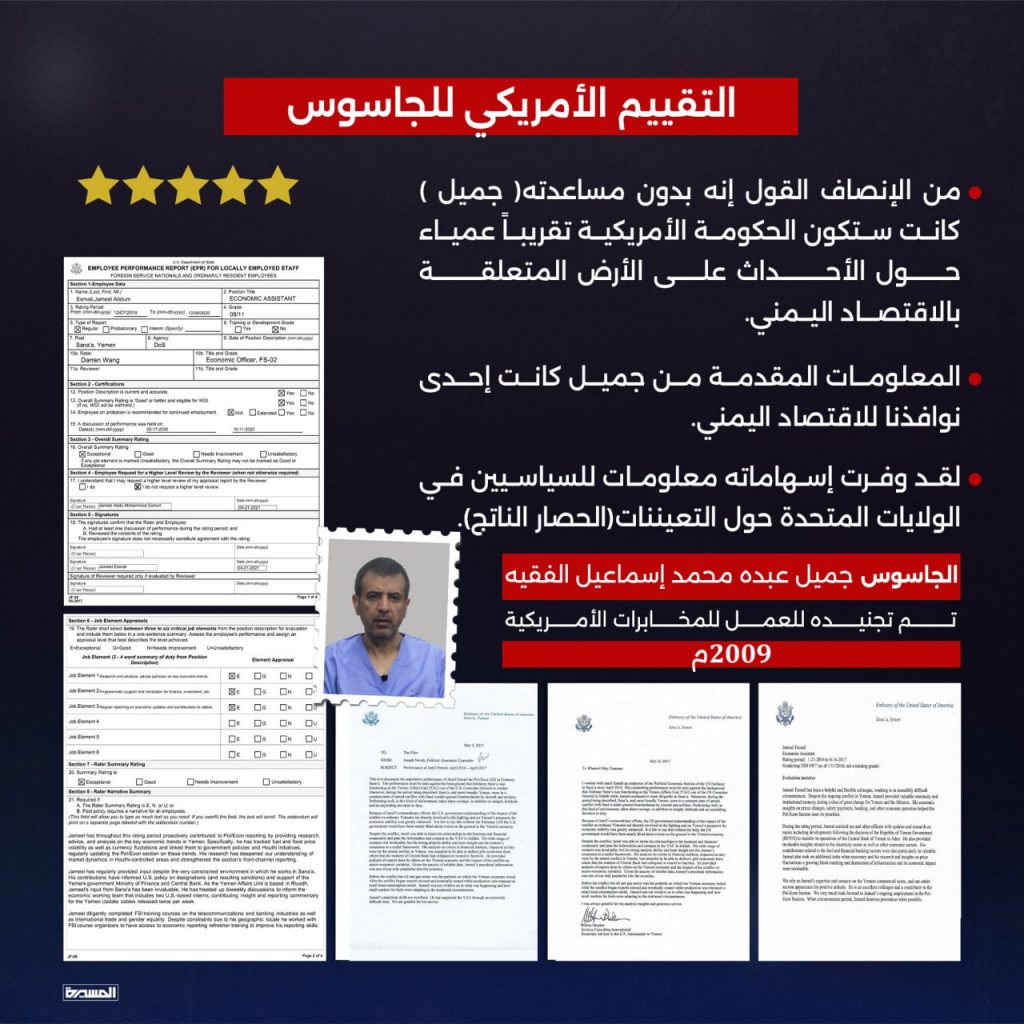 شاهد البطاقة التعريفية لأخطر جاسوس يعمل لحساب امريكا وإسرائيل ضمن الخلية التي تم ضبطها من قبل الاجهزة الأمنية بصنعاء