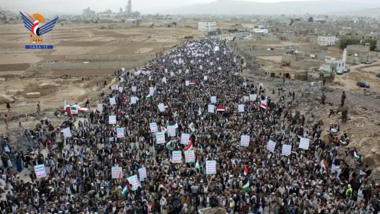 عمران : مسيرات حاشدة في 20 ساحة تضامناً مع الشعب الفلسطيني