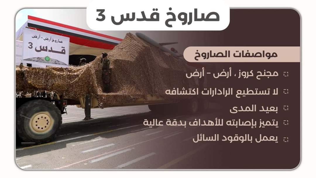 صواريخ جديدة تم الكشف عنها في عرض العيد الثامن لثورة 21 سبتمبر  ... ( الاسم والصور + تفاصيل )