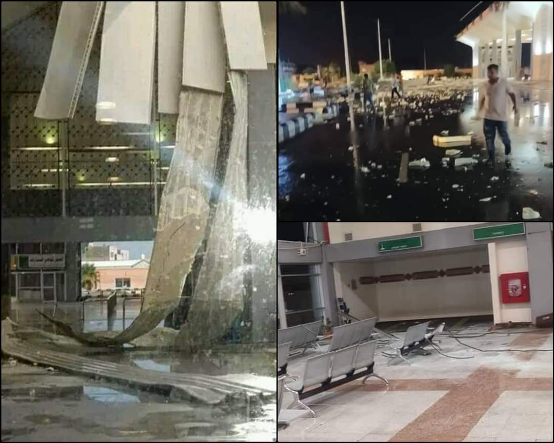صور : 14 مليون دولار تطير في الهواء وتتناثر على الارض بسبب رياح على مطار عدن الدولي ..
