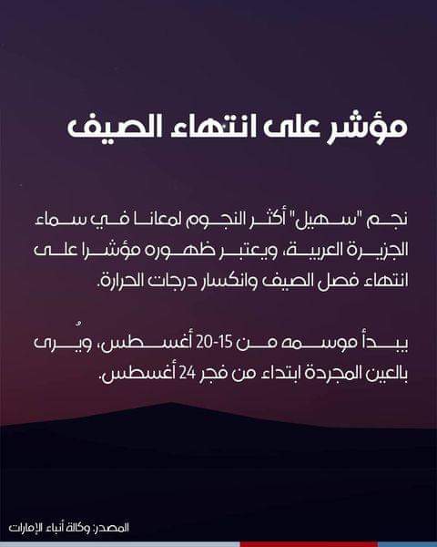 بالصور.. أول ليلة يُرصد فيها نجم سهيل في سماء الجزيرة العربية معلنًا نهاية فصل الصيف.